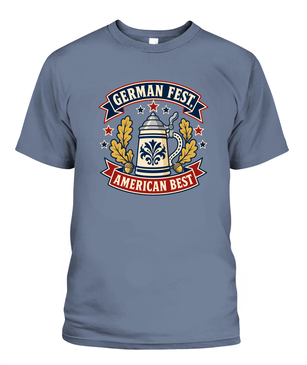 German Fest, American Best — T-Shirt in Blue Jean