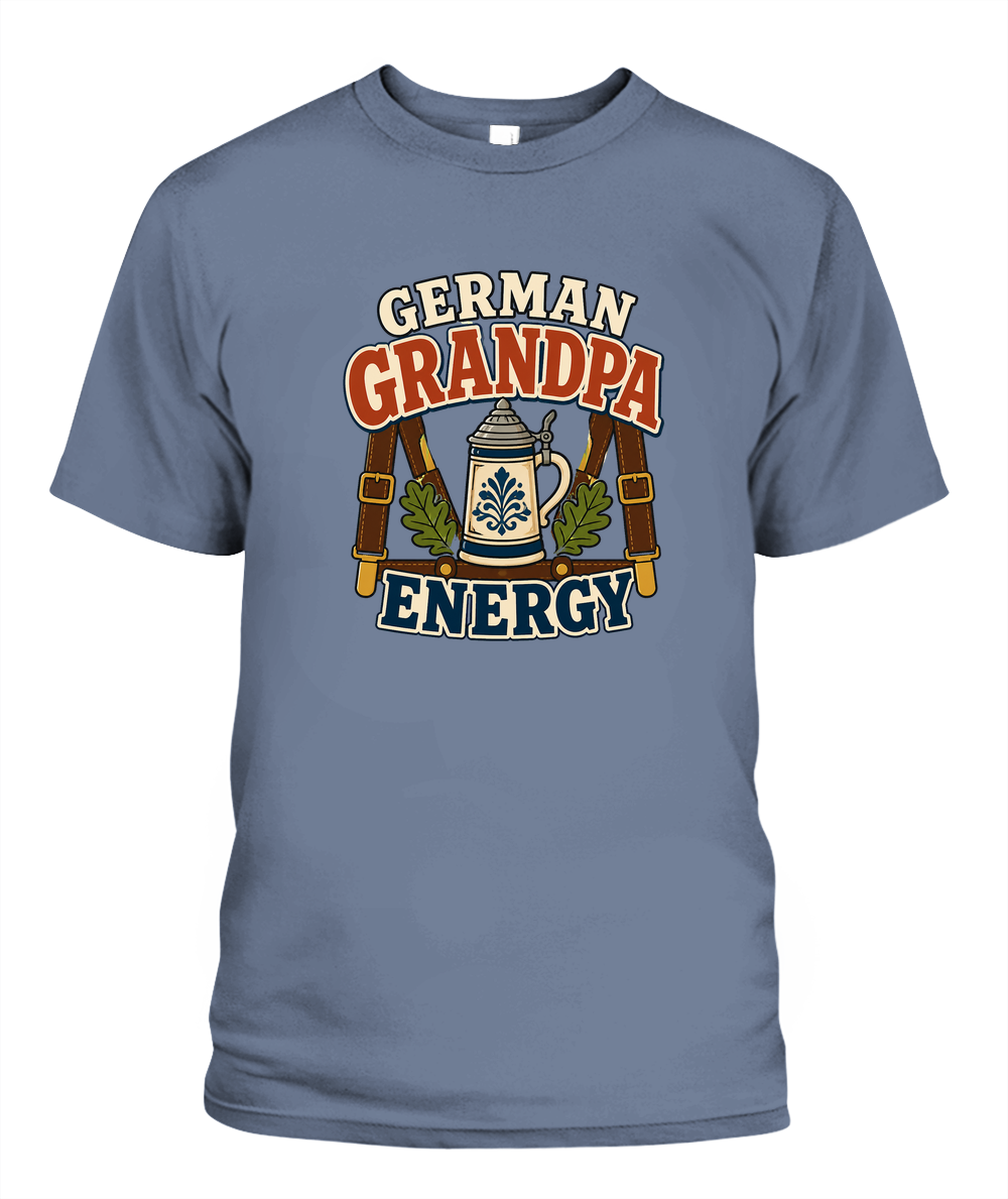 German Grandpa Energy — T-Shirt in Blue Jean