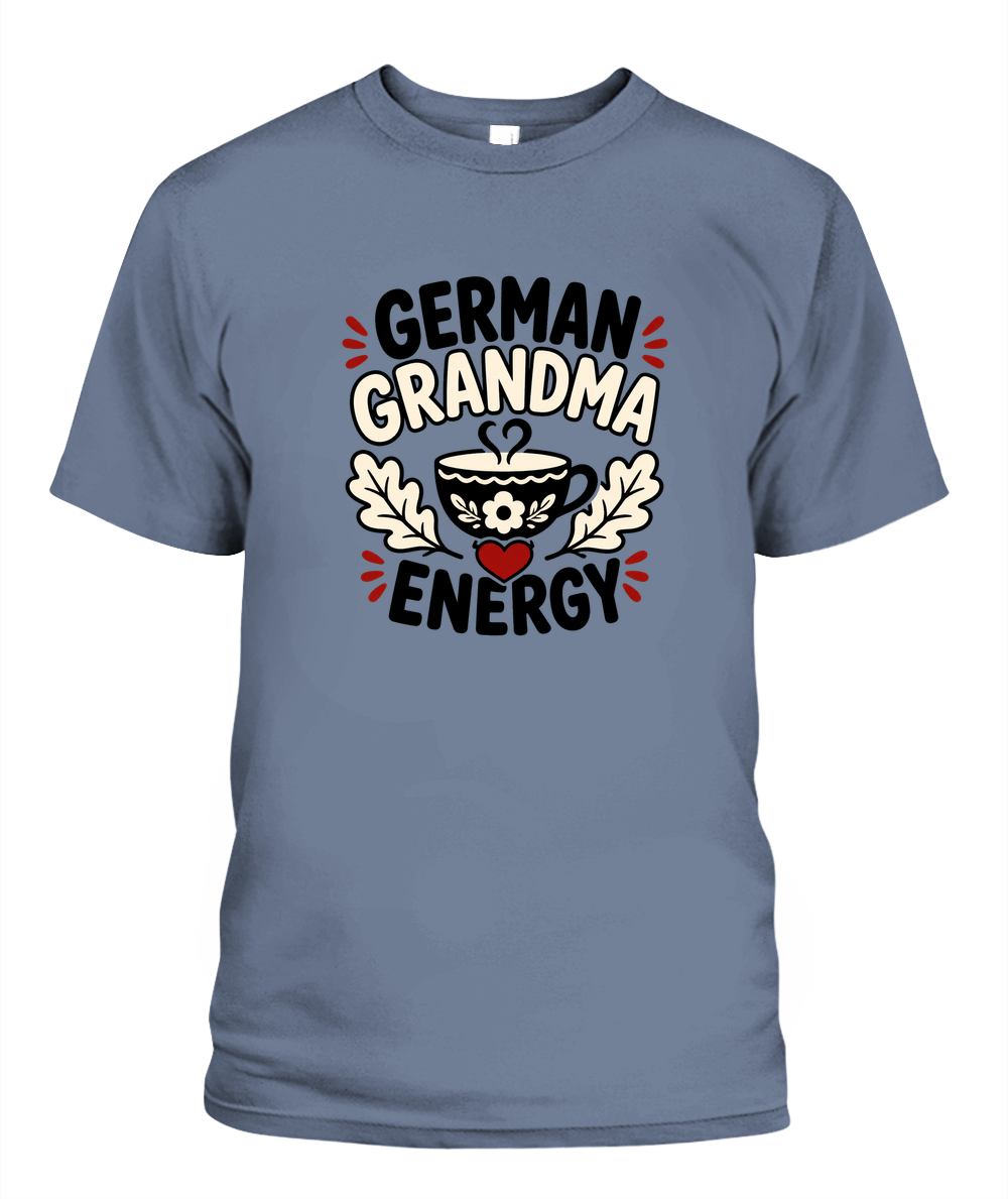 German Grandma Energy — T-Shirt in Blue Jean
