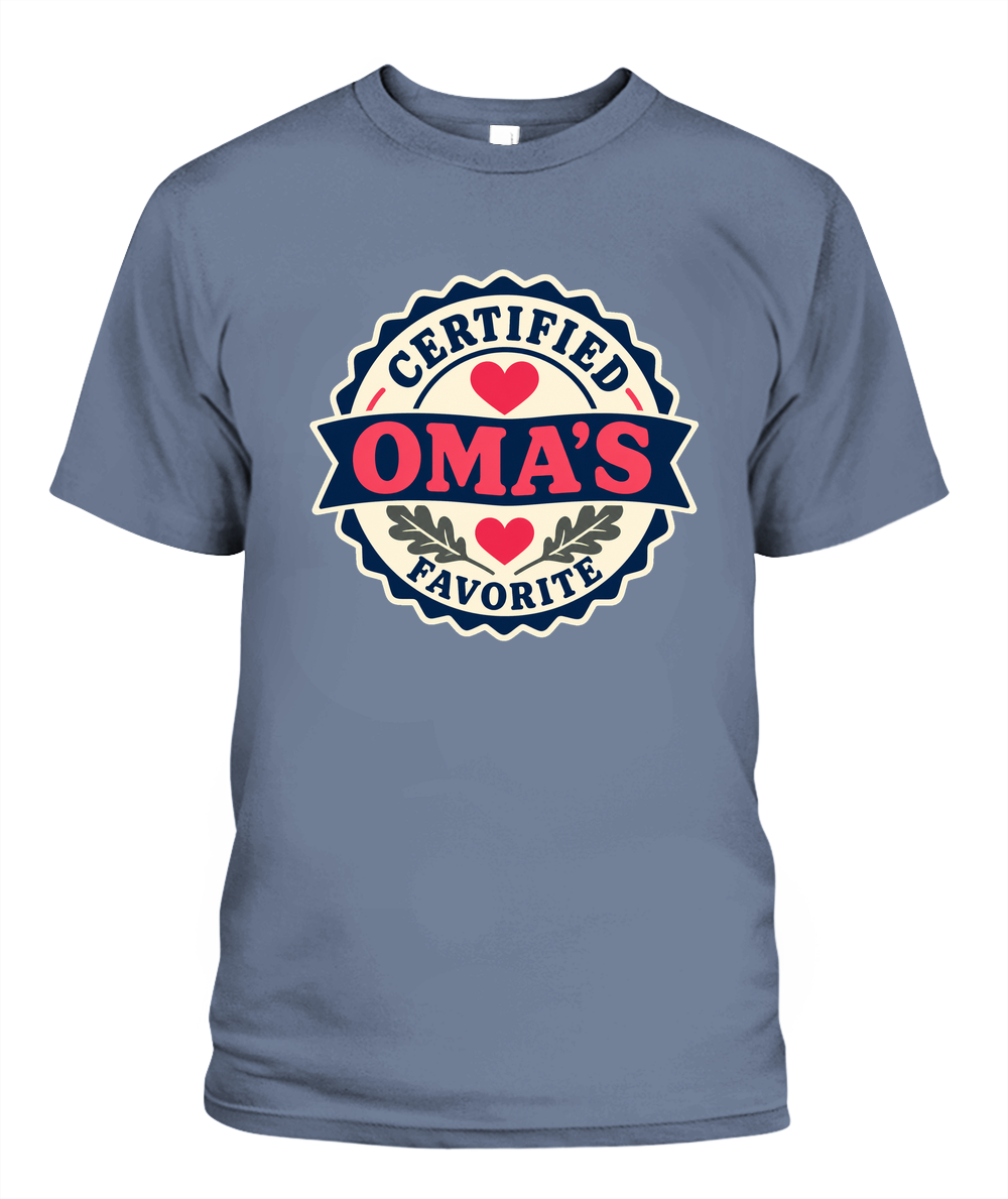 Certified Oma's Favorite — T-Shirt in Blue Jean