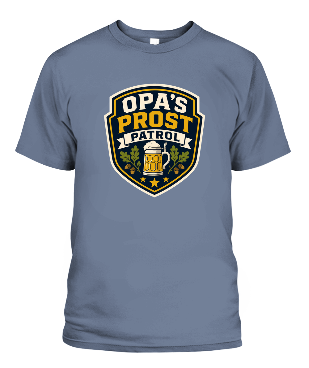 Opa's Prost Patrol — T-Shirt in Blue Jean