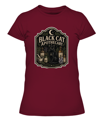 Black Cat Apothecary Ladies T-Shirt | Black Cat Lover Gift