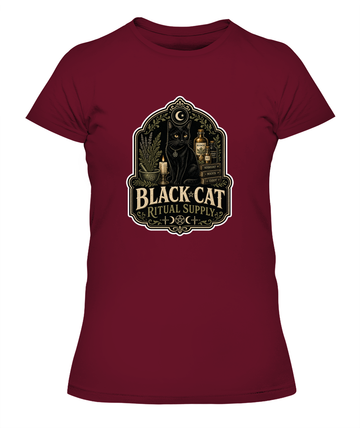 Black Cat Ritual Supply Ladies T-Shirt | Black Cat Lover Gift