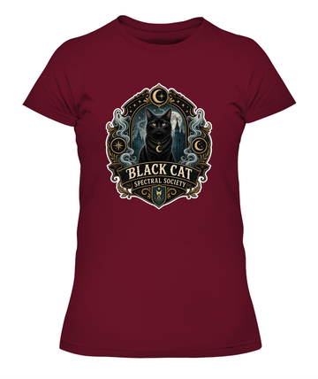 Black Cat Spectral Society Ladies T-Shirt | Black Cat Lover Gift