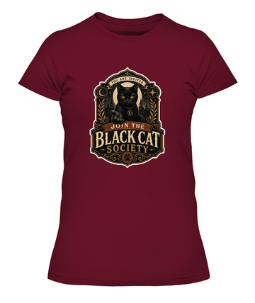 Join the Black Cat Society Ladies T-Shirt | Black Cat Lover Gift