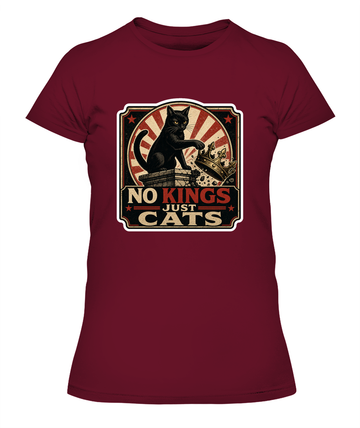 No Kings just Cats Ladies T-Shirt | Black Cat Lover Gift