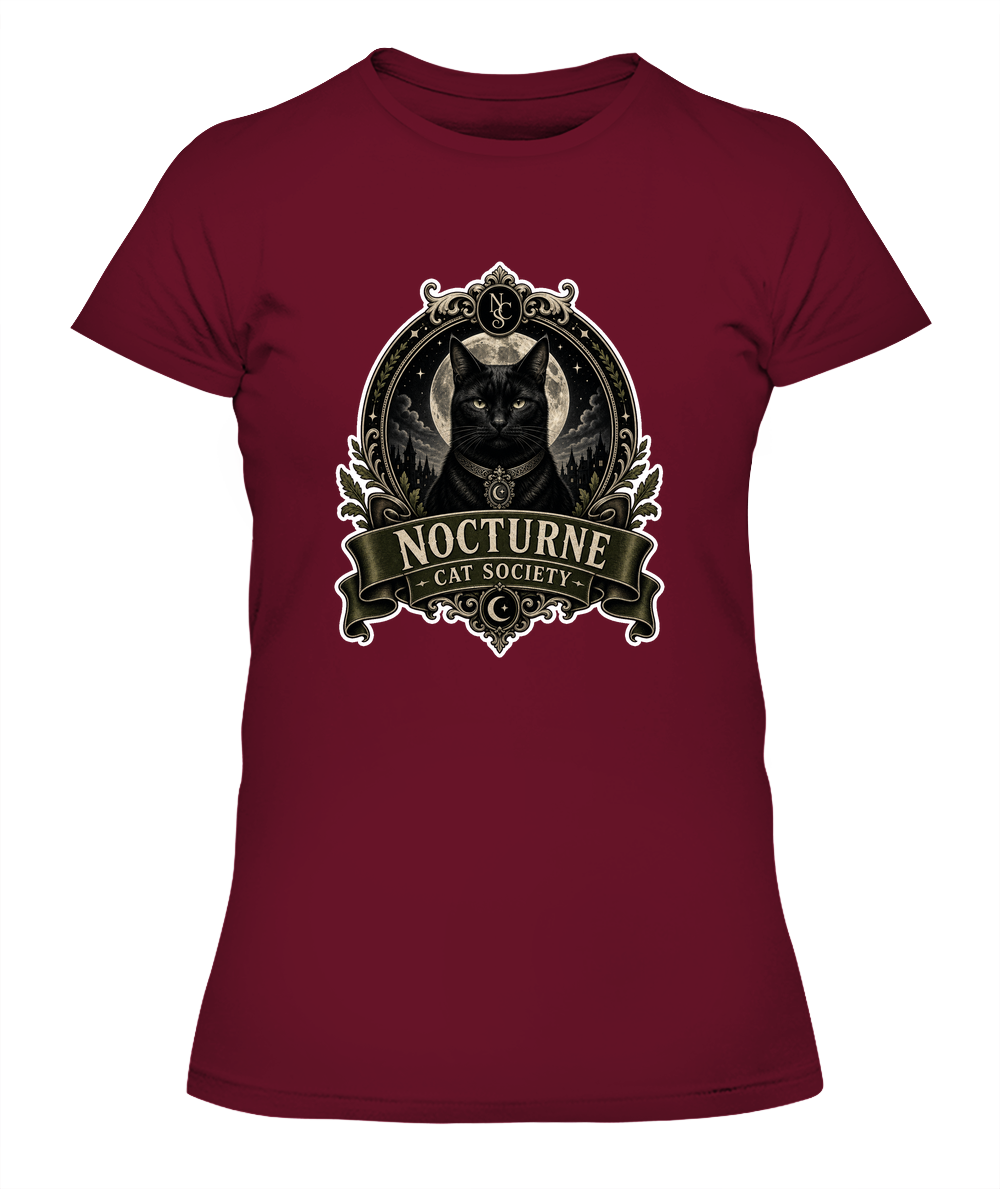 Nocturne Cat Society Ladies T-Shirt | Black Cat Lover Gift