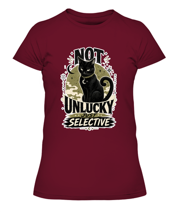 Not Unlucky just Selective Ladies T-Shirt | Black Cat Lover Gift