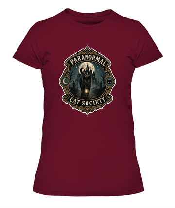Paranormal Cat Society Ladies T-Shirt | Black Cat Lover Gift