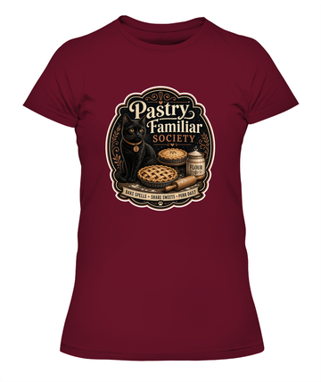 Pastry Familiar Society Ladies T-Shirt | Black Cat Lover Gift