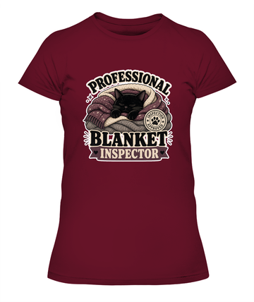 Professional Blanket Inspector Ladies T-Shirt | Black Cat Lover Gift