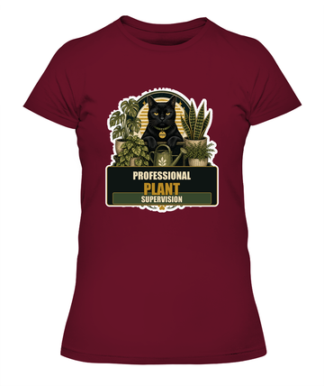 Professional Plant Supervision Ladies T-Shirt | Black Cat Lover Gift