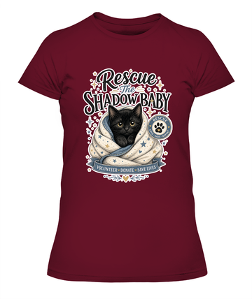 Rescue the Shadow Baby Ladies T-Shirt | Black Cat Lover Gift