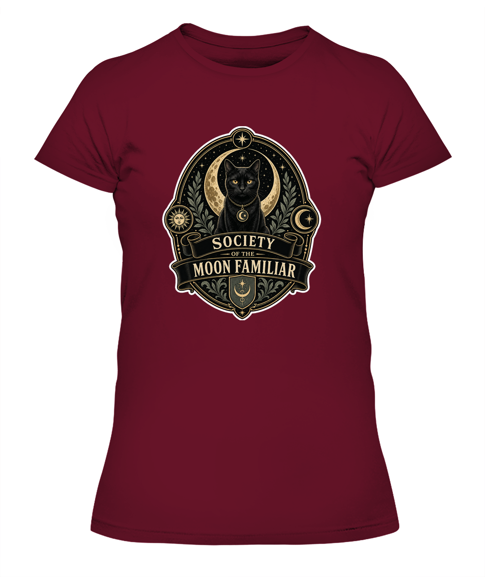 Society of the Moon Familiar Ladies T-Shirt | Black Cat Lover Gift