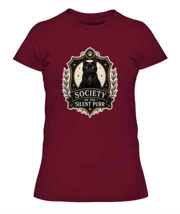 Society of the Silent Purr Ladies T-Shirt | Black Cat Lover Gift
