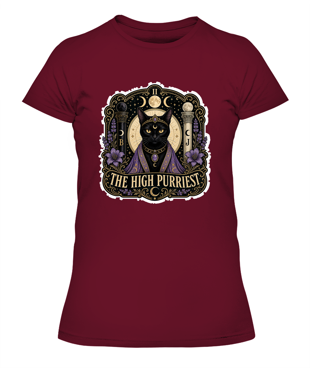The High Purriest Ladies T-Shirt | Black Cat Lover Gift