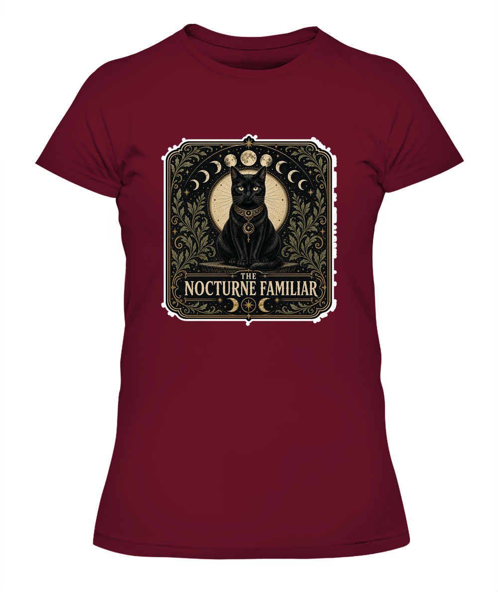 The Nocturne Familiar Ladies T-Shirt | Black Cat Lover Gift
