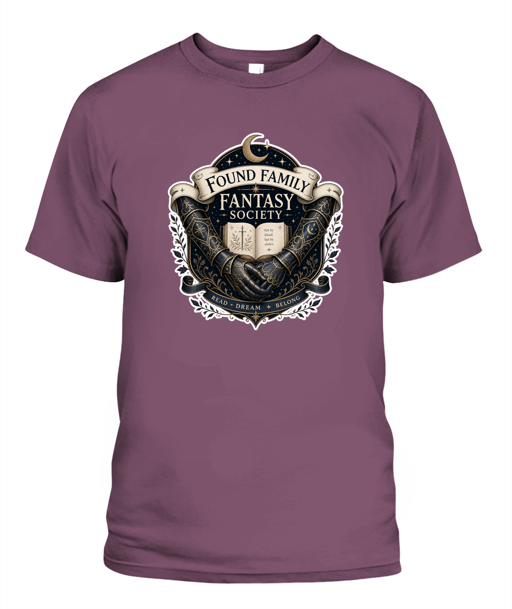 Found Family Fantasy Society Book Lover T-Shirt | Reading Gift