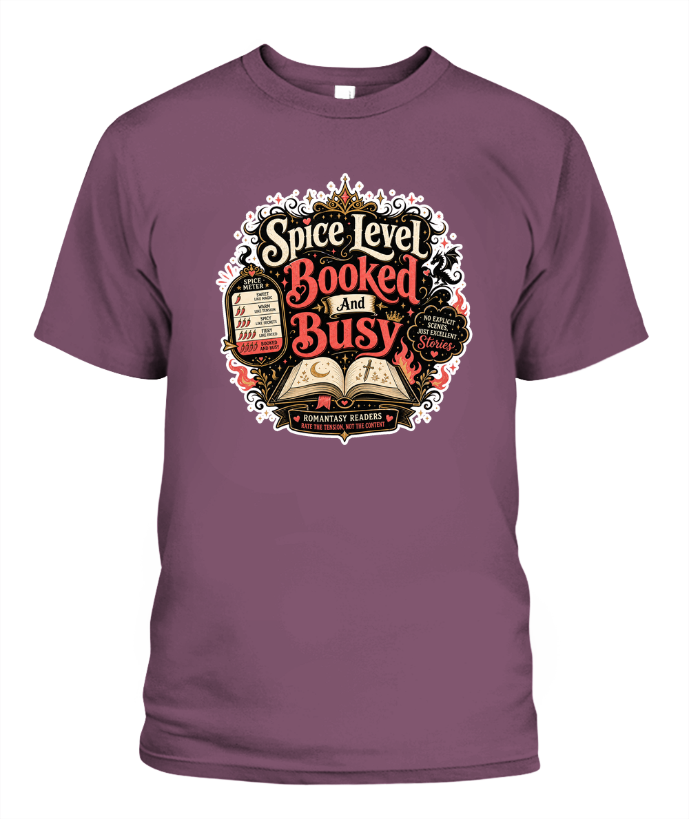 Spice Level Booked and Busy Book Lover T-Shirt | Reading Gift