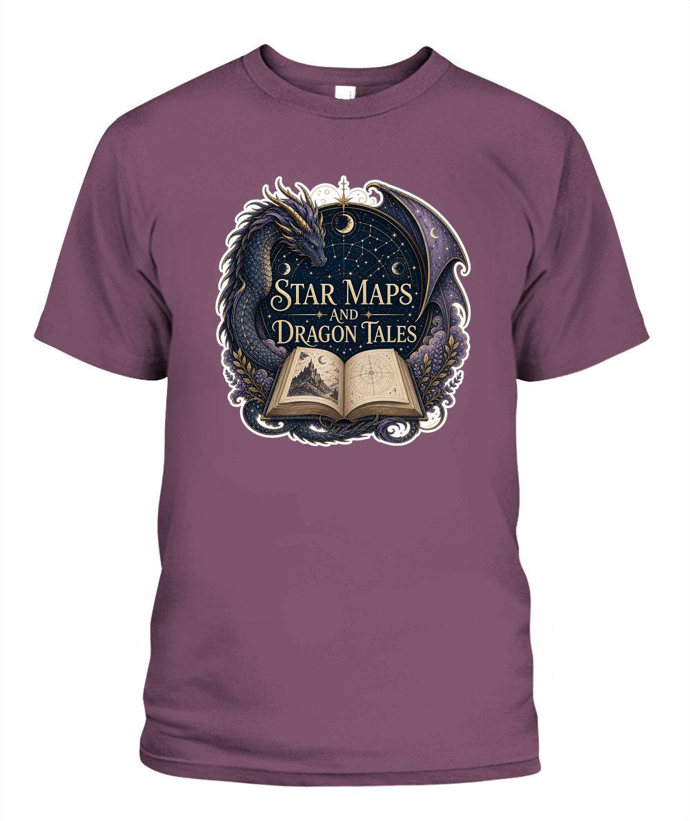 Star Maps and Dragon Tales Book Lover T-Shirt | Reading Gift