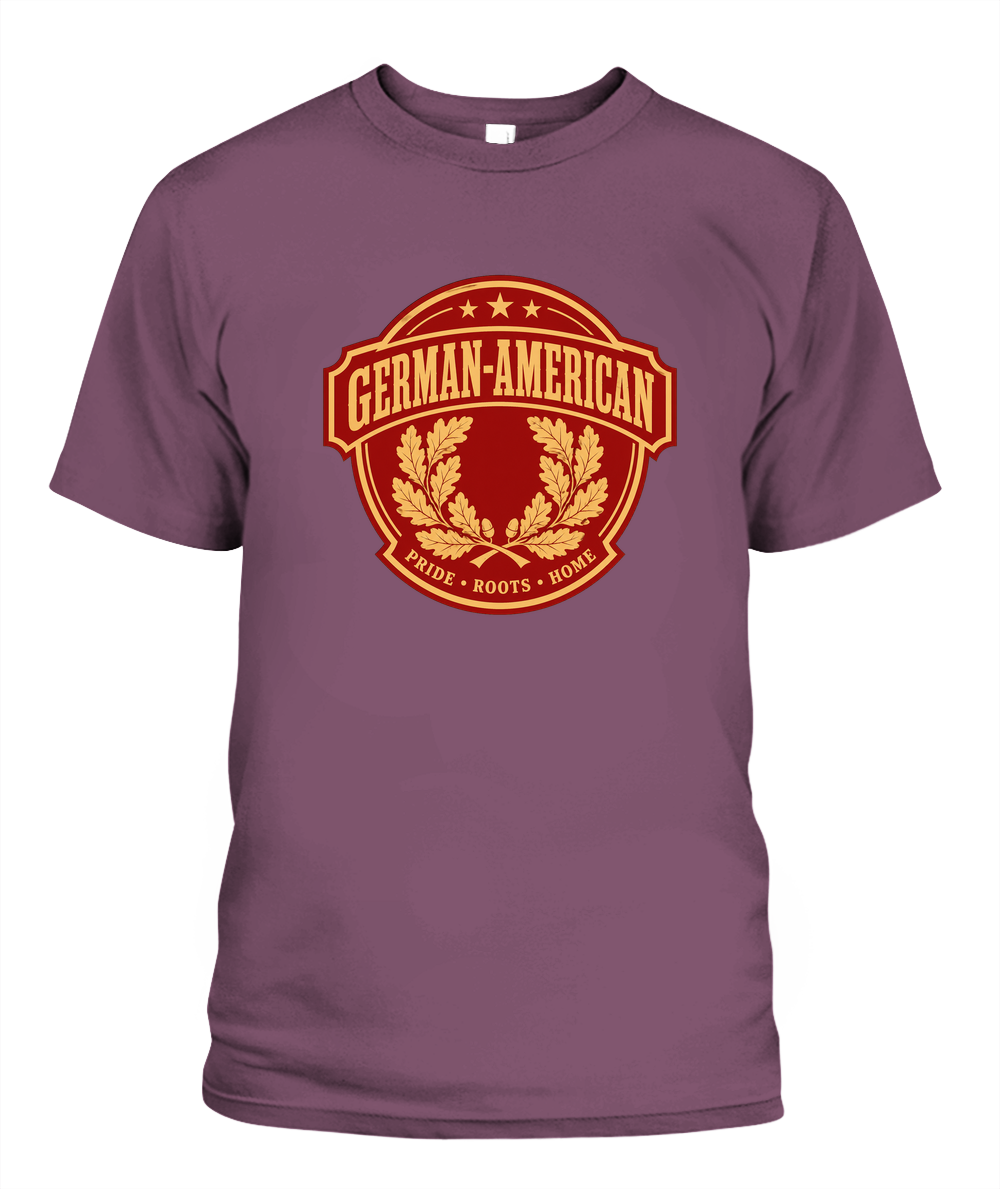 German-American Pride, Roots & Home — T-Shirt in Berry