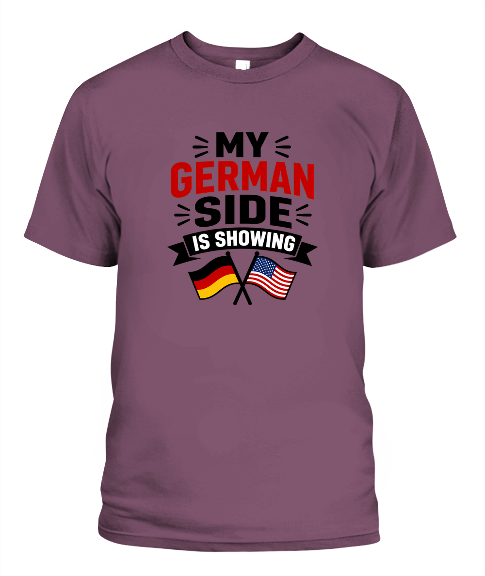 My German Side Is Showing — T-Shirt in Berry