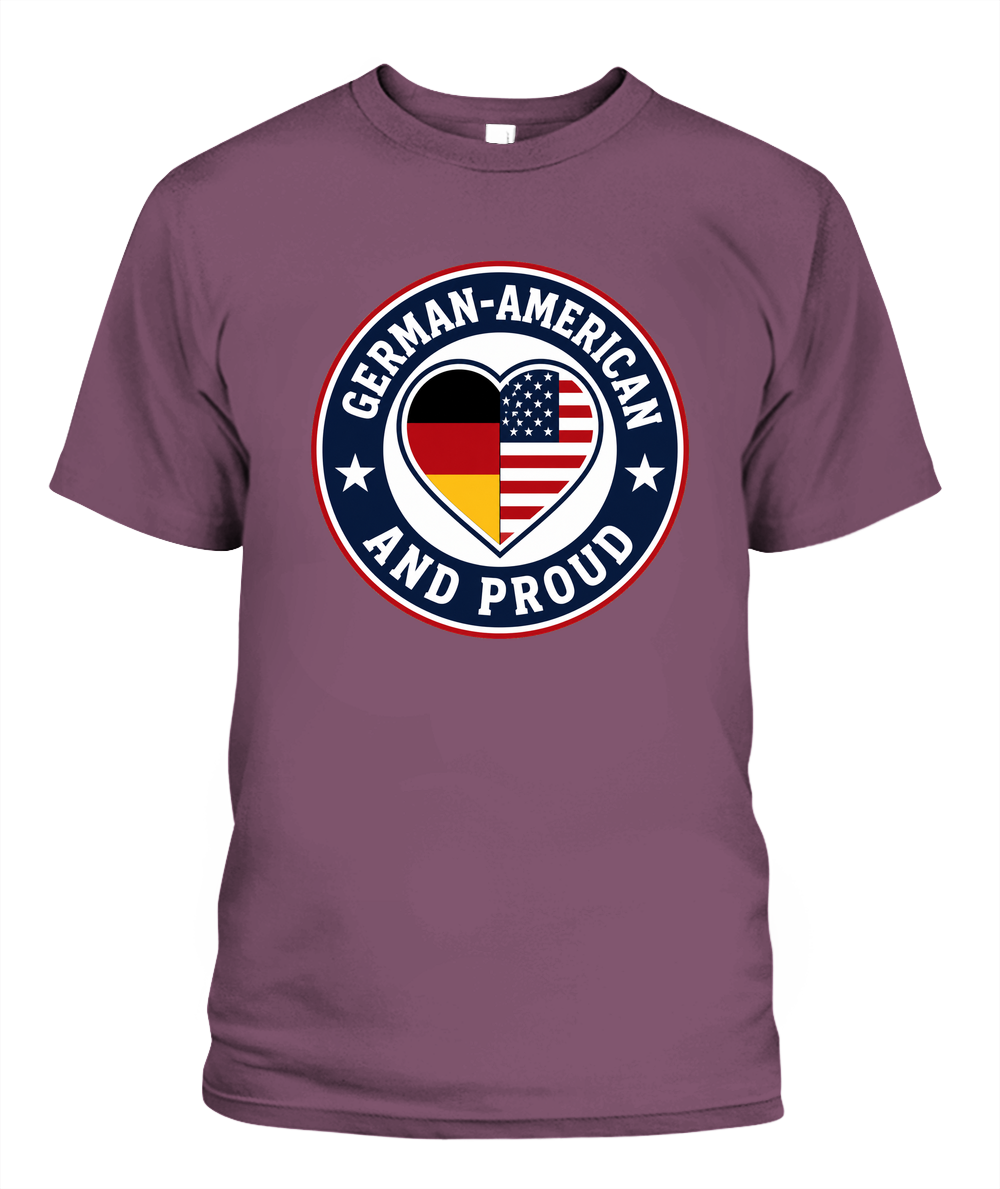 German-American And Proud — T-Shirt in Berry