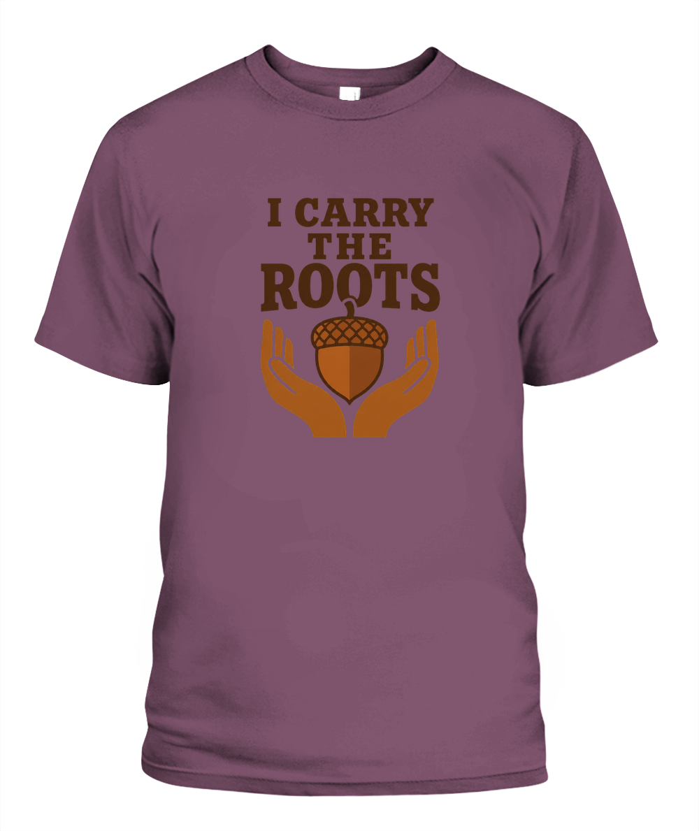 I Carry The Roots — T-Shirt in Berry