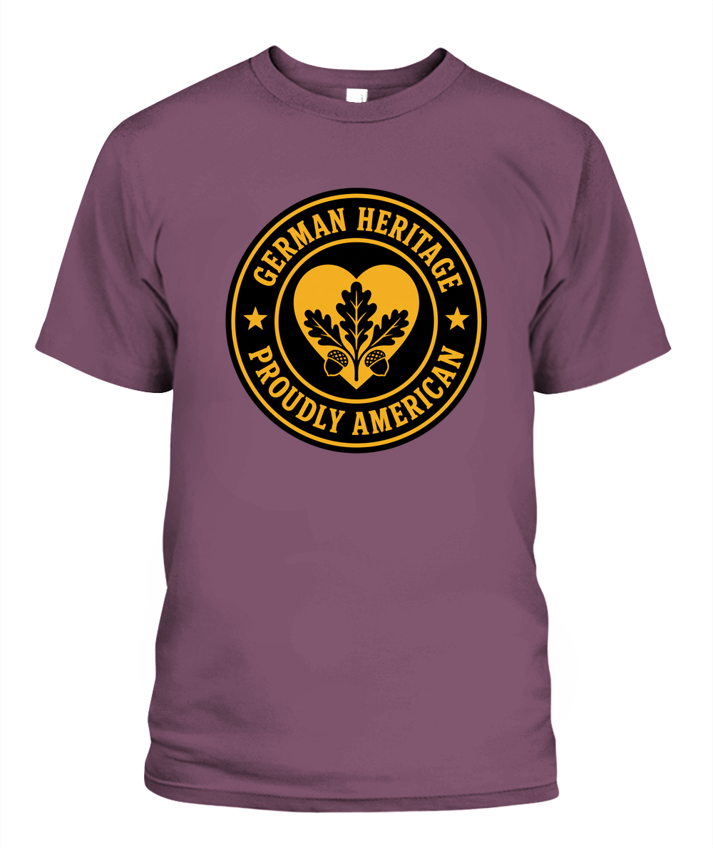 German Heritage, Proudly American — T-Shirt in Berry