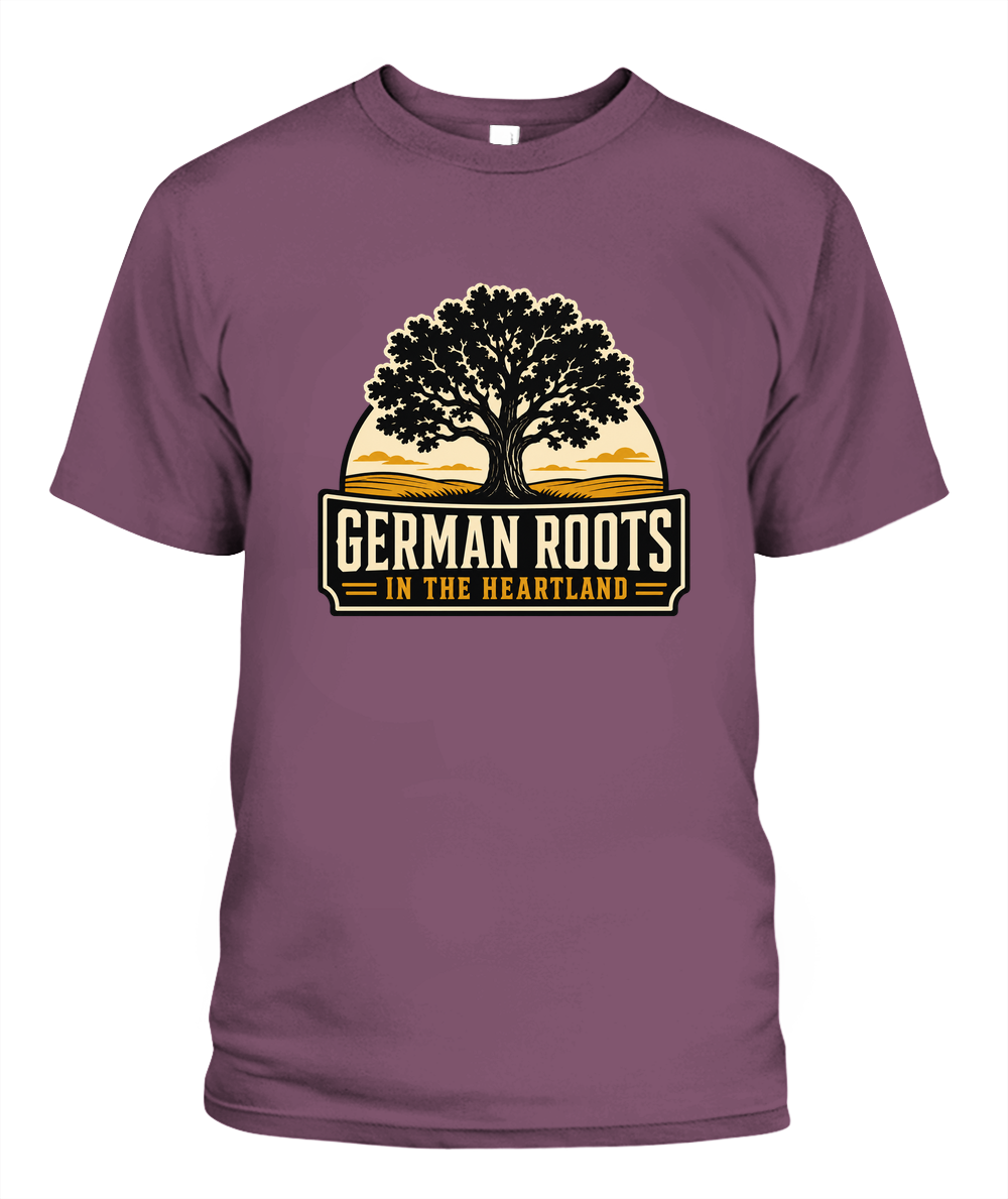 German Roots In The Heartland — T-Shirt in Berry
