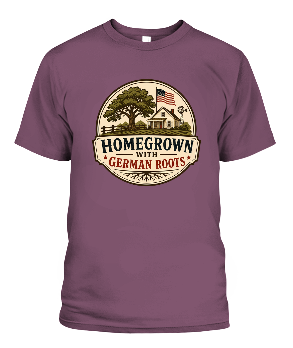 Homegrown With German Roots — T-Shirt in Berry