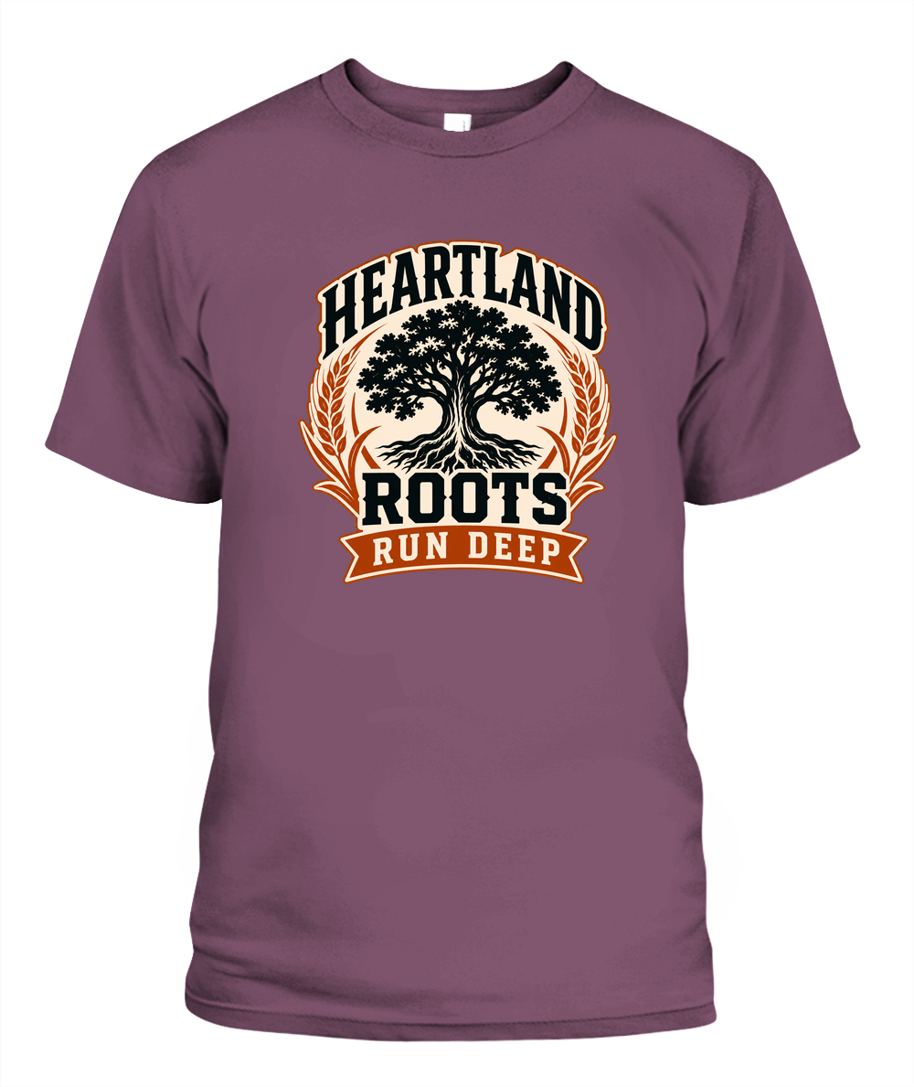 Heartland Roots Run Deep — T-Shirt in Berry