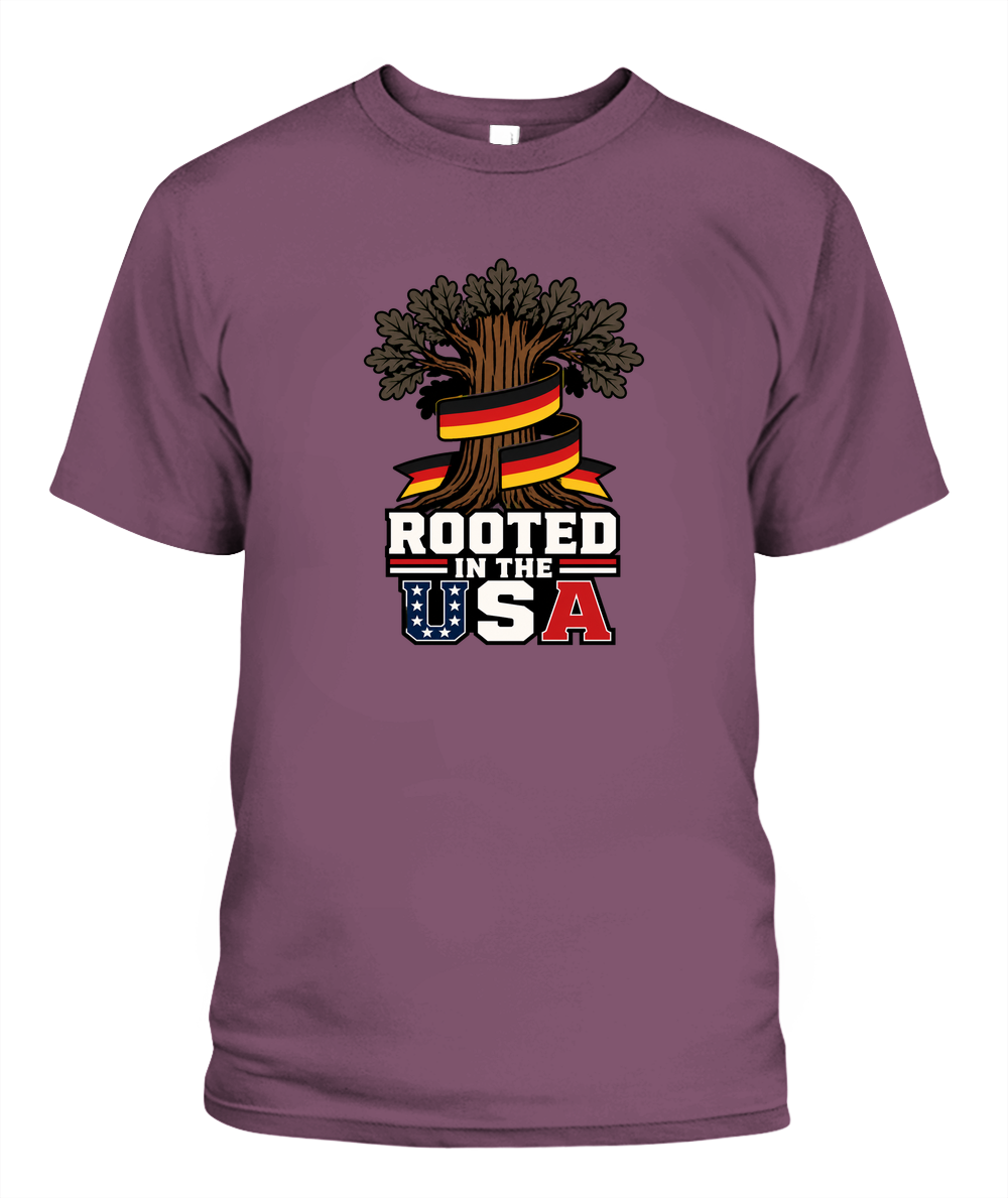 Rooted In The USA — T-Shirt in Berry