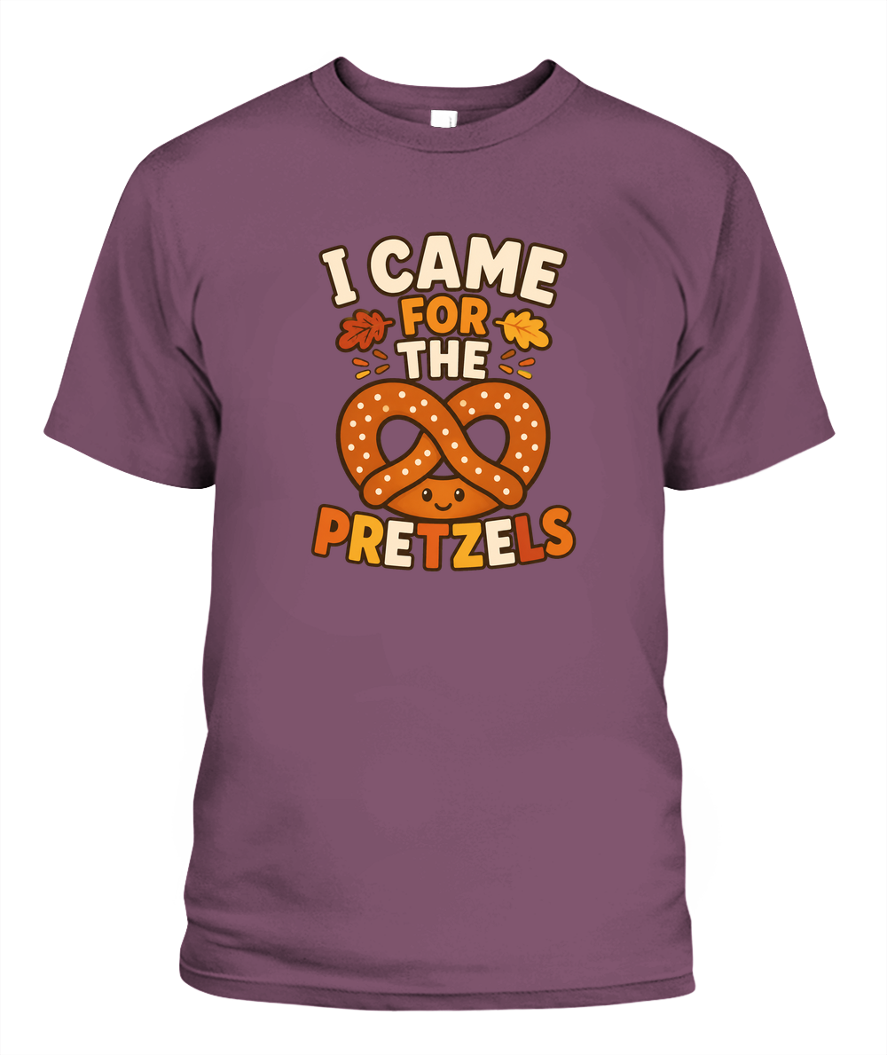 I Came For The Pretzels — T-Shirt in Berry