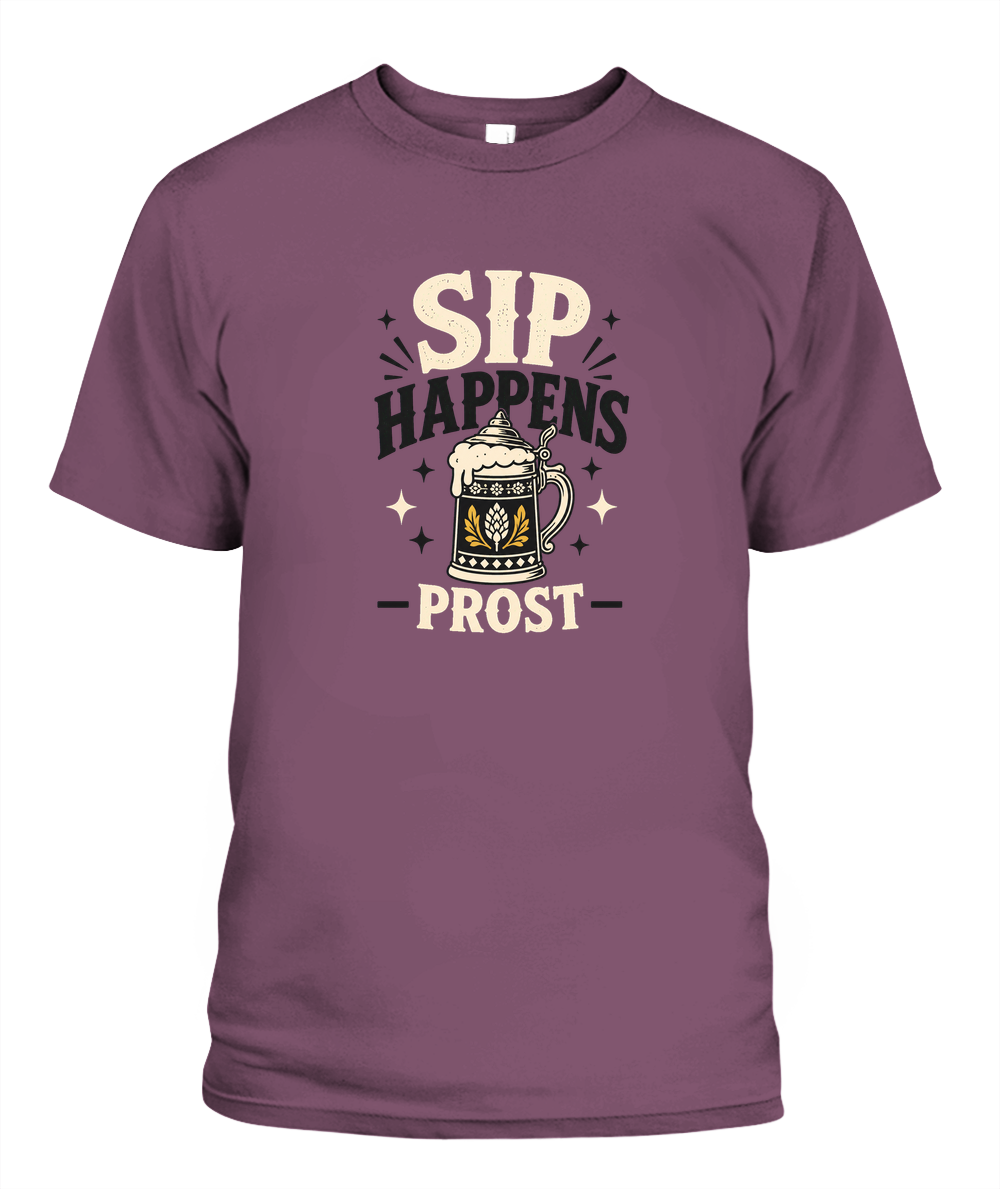 Sip Happens — Prost — T-Shirt in Berry