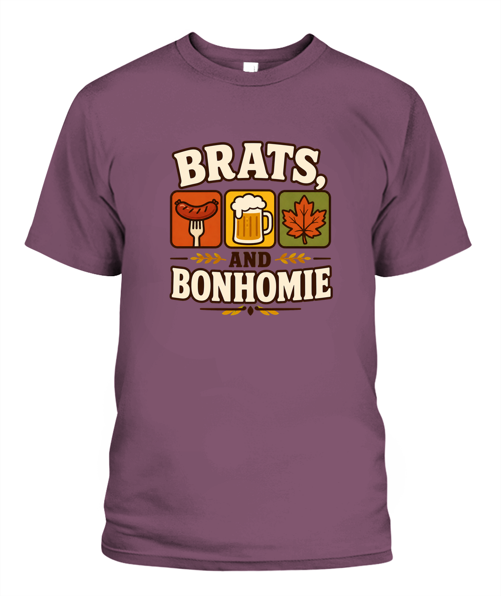 Brats And Bonhomie — T-Shirt in Berry