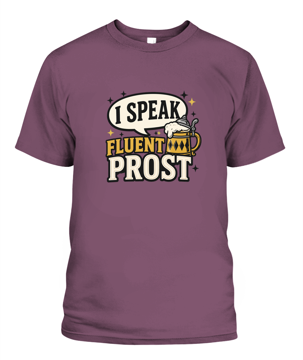 I Speak Fluent Prost — T-Shirt in Berry