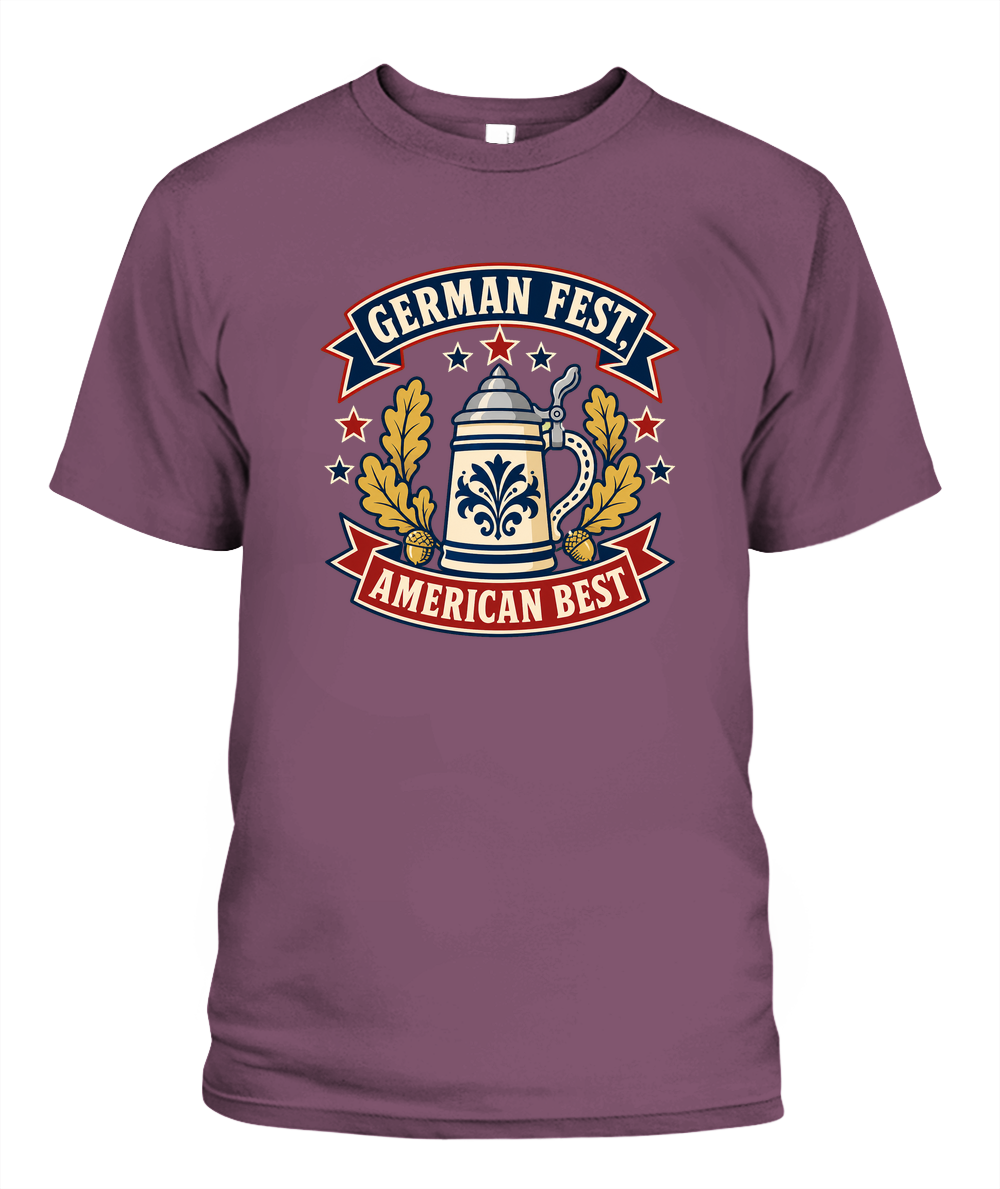 German Fest, American Best — T-Shirt in Berry