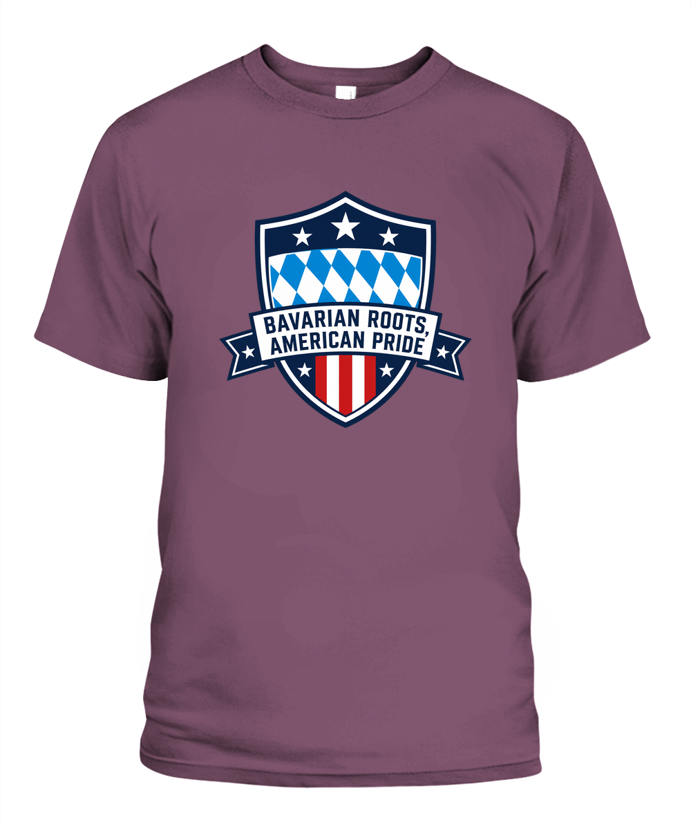 Bavarian Roots, American Pride — T-Shirt in Berry
