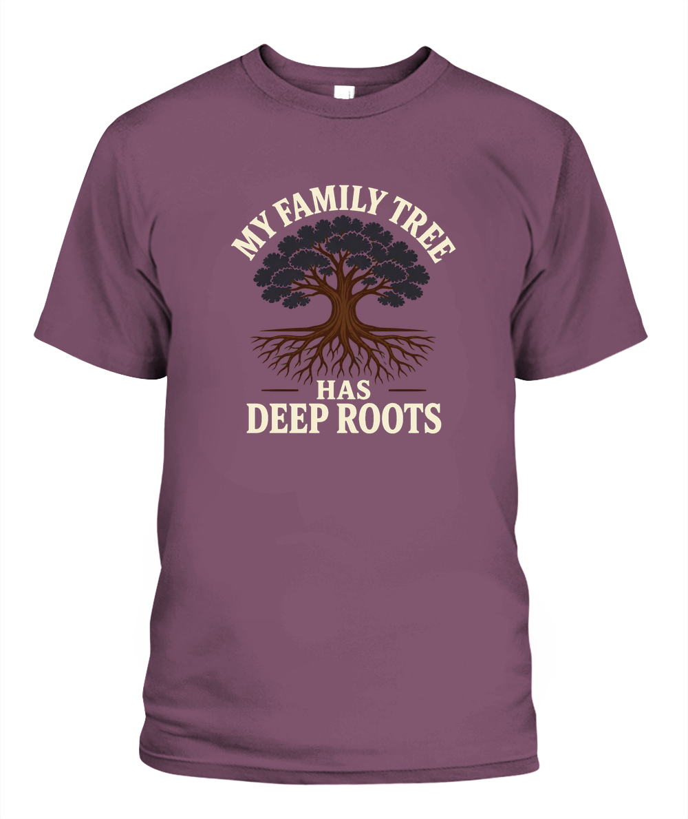My Family Tree Has Deep Roots — T-Shirt in Berry