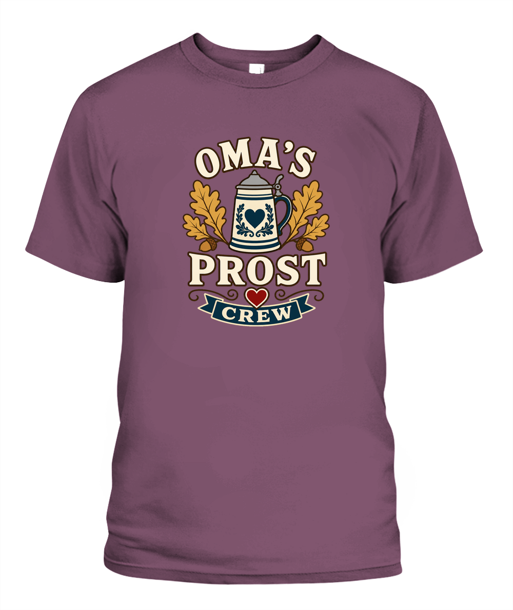 Oma's Prost Crew — T-Shirt in Berry