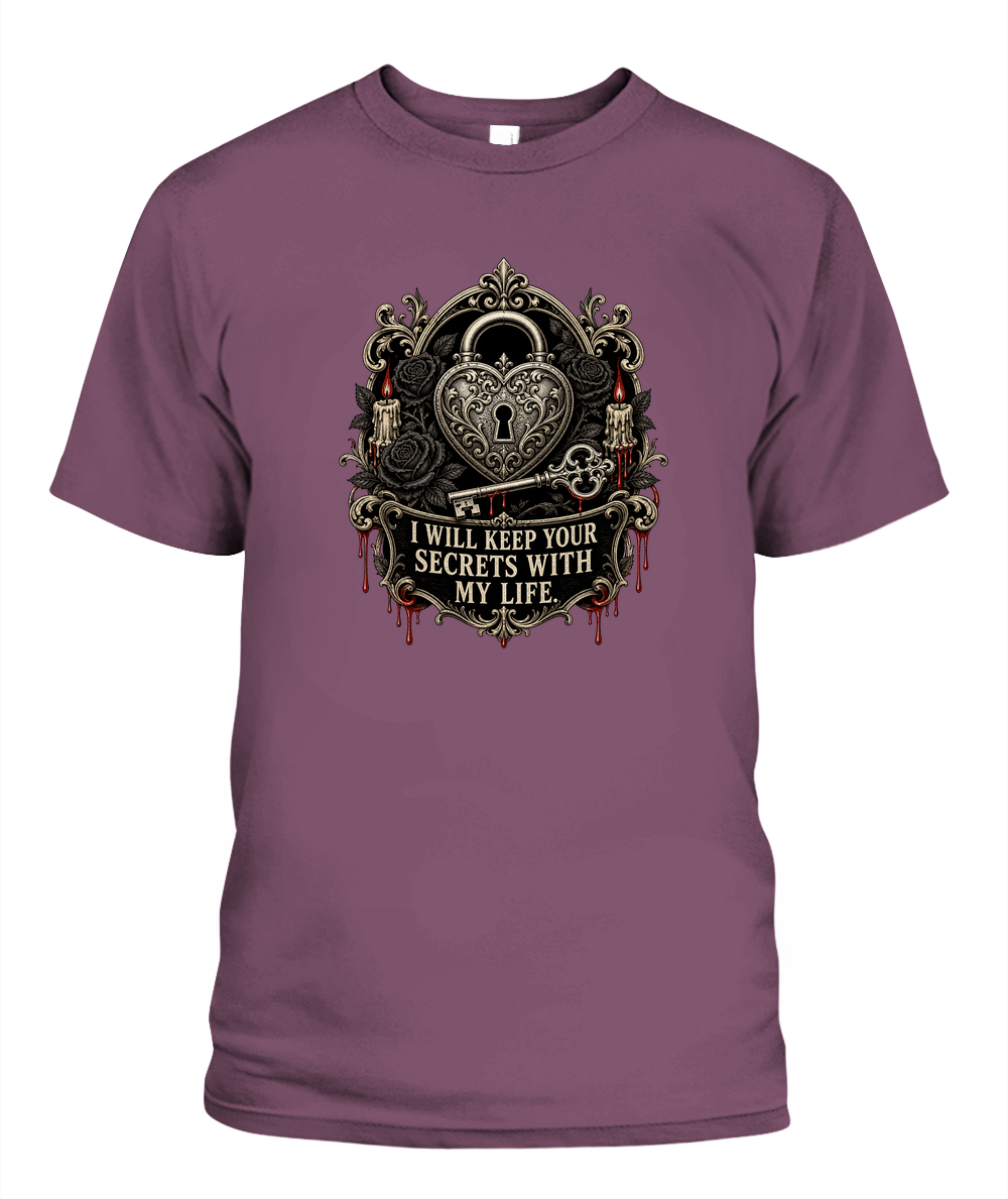 I Will Keep Your Secrets With My Life — gothic shirt in Berry