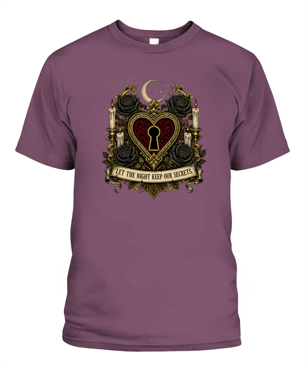 Let The Night Keep Our Secrets — gothic shirt in Berry
