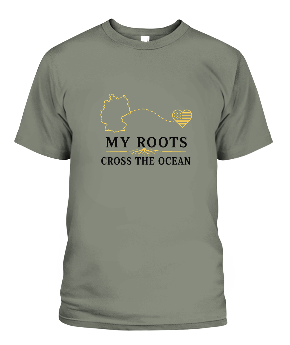 My Roots Cross The Ocean — T-Shirt in Moss