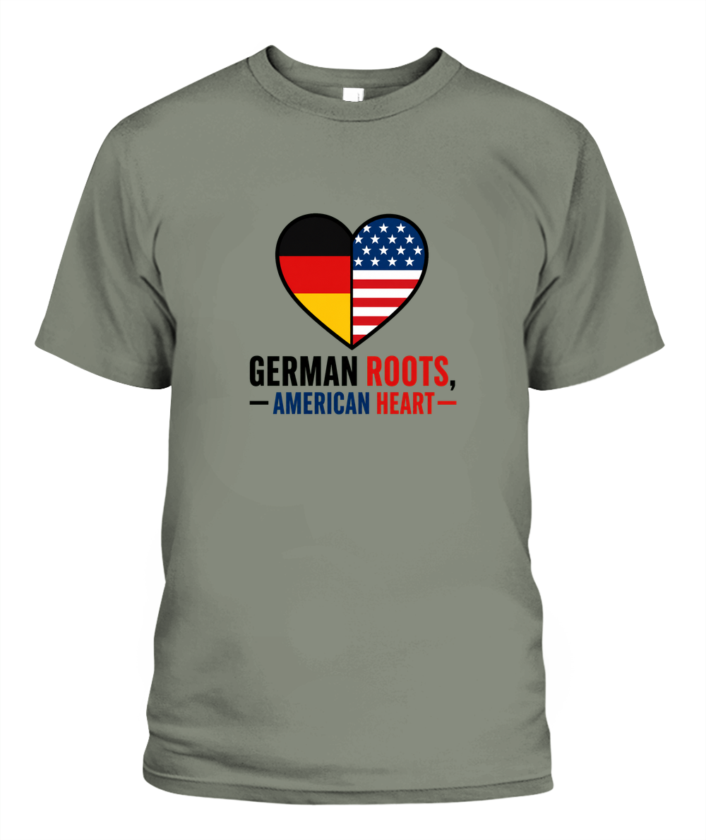 German Roots, American Heart — T-Shirt in Moss
