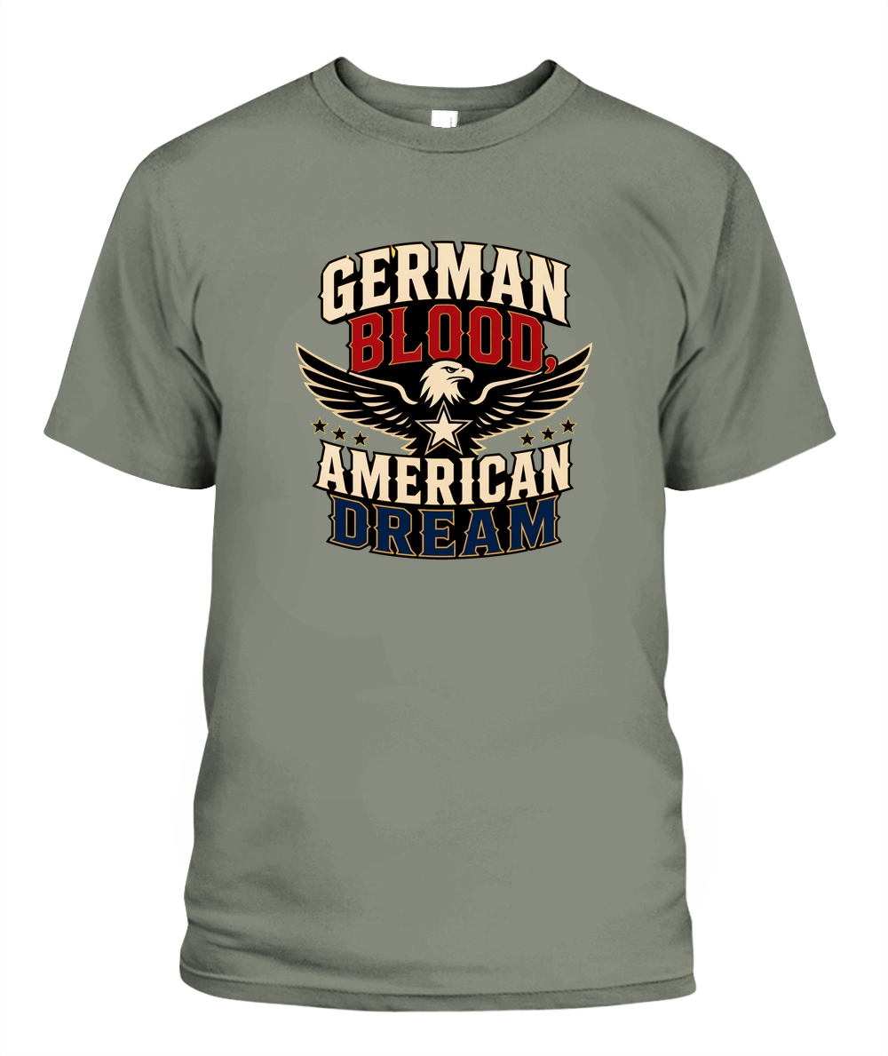 German Blood, American Dream — T-Shirt in Moss