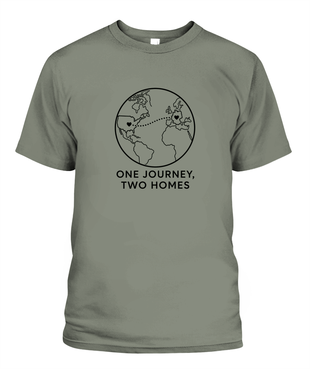 One Journey, Two Homes — T-Shirt in Moss