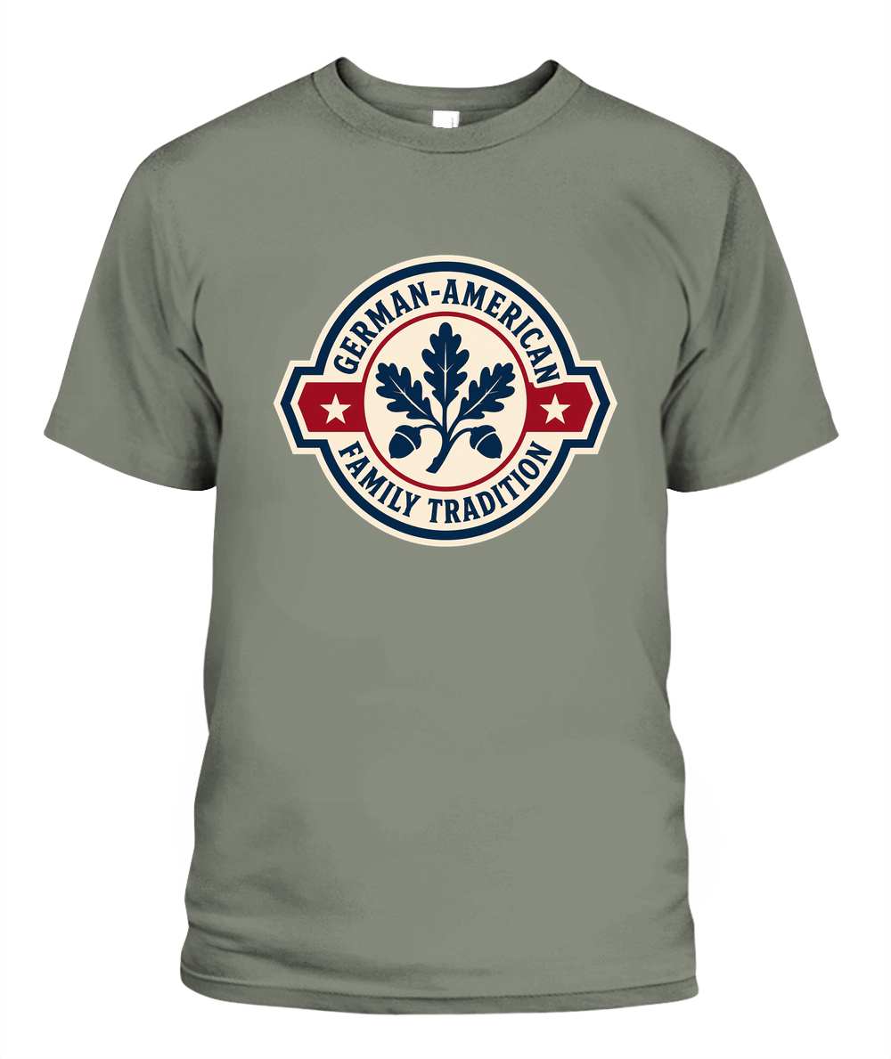 German-American Family Tradition — T-Shirt in Moss