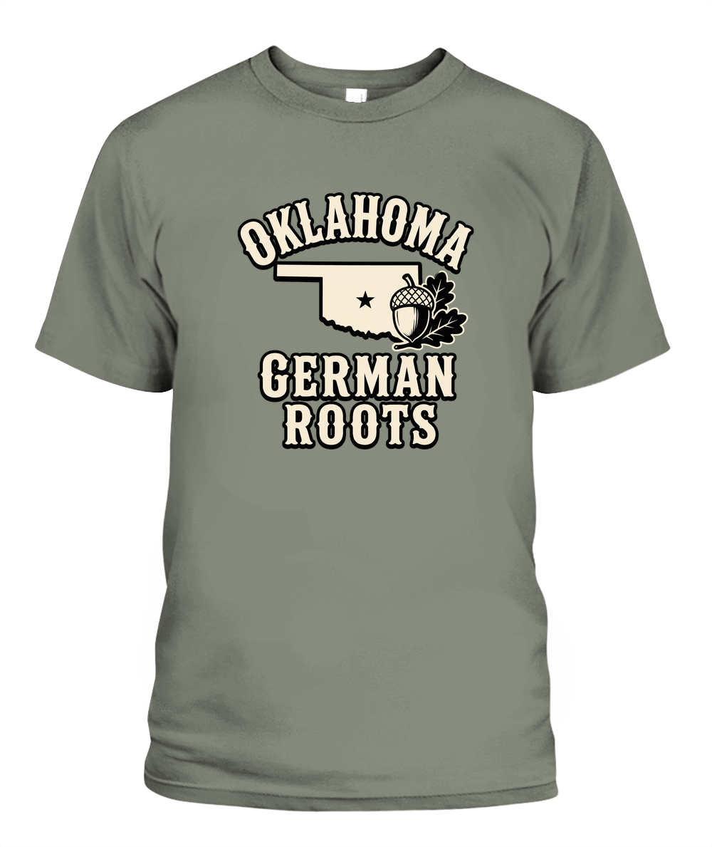 Oklahoma German Roots — T-Shirt in Moss
