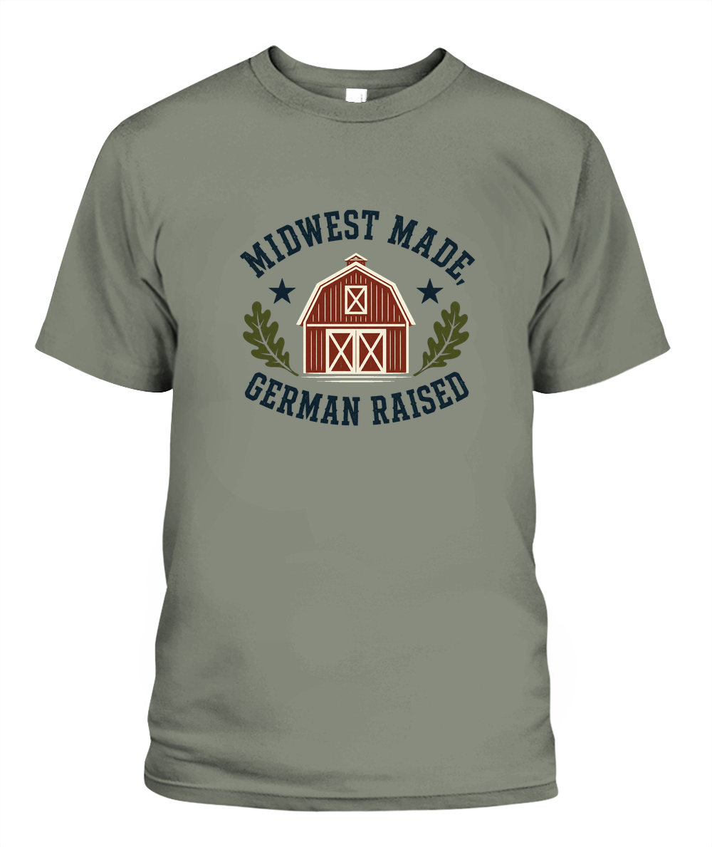 Midwest Made, German Raised — T-Shirt in Moss